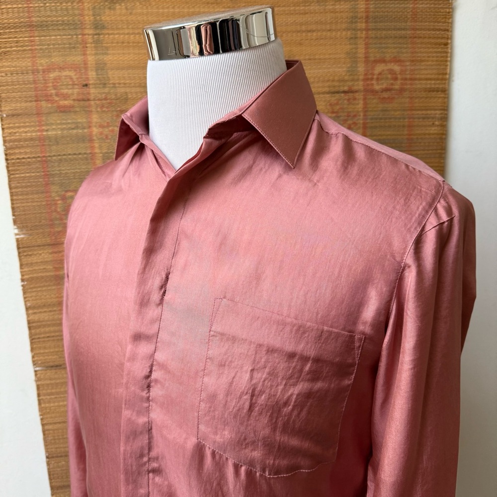 Vintage Silk Pink Dress Shirt - Picture 6 of 14